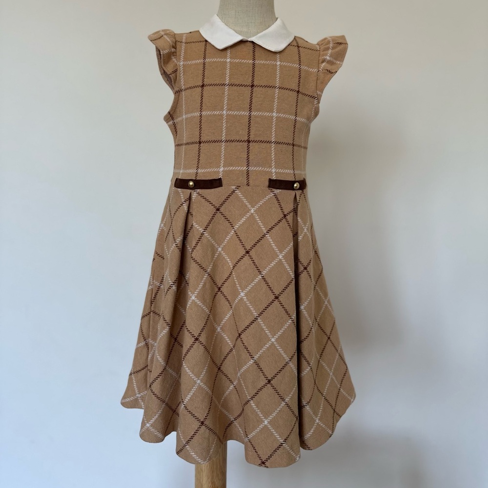 Plaid Tan Girls Dress Janie and Jack